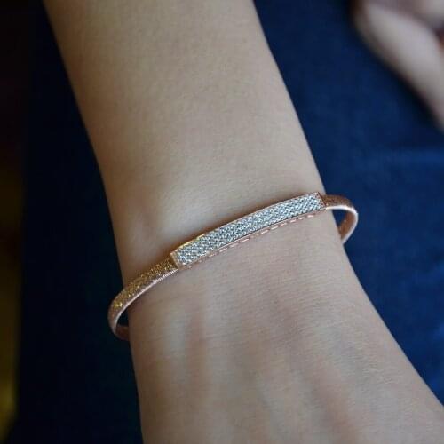 Kemerli Kelepçe Bileklik 925 gümüş Rose