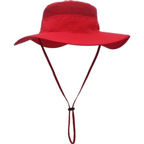 Outdoor men hats Fishing cap Solid color Wide Brim Anti-UV beach sun caps women Bucket hat Summer Autumn Hiking camping