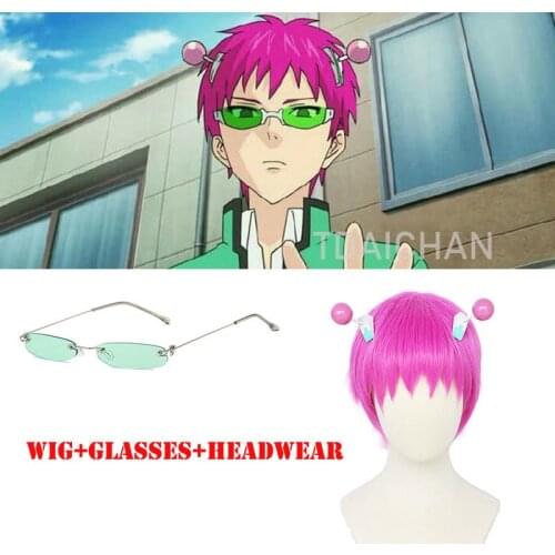 The Disastrous Life of Saiki Kusuo Wig Cosplay Eyeglasses Saiki Kusuo Eye Glass Eyewear Hair Clip Hair Pin Costume Prop Hairpin