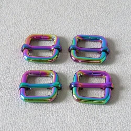 20pcs/Lot 15mm Metal Hardware Buckle Adjuster Slider For Bag Backpack Handbag Strap Belt Loop Pet Dog Collar Clasp Accessory