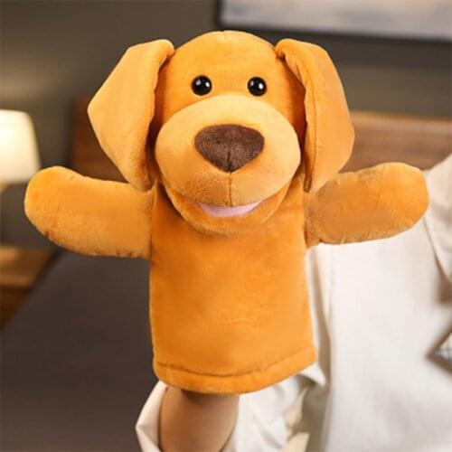 Cartoon Lion Cow Monkey Puppy Elephant Toys Hand Puppets Dolls Stuffed Plush Toy R7RB