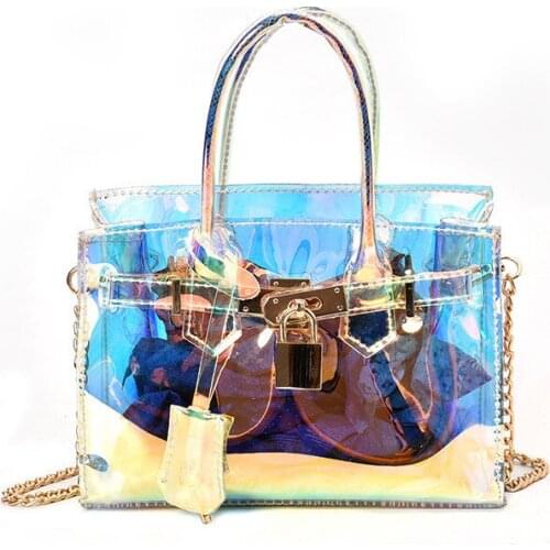 2020 new ladies transparent transparent bag PVC jelly small shoulder bag shoulder bag party bag