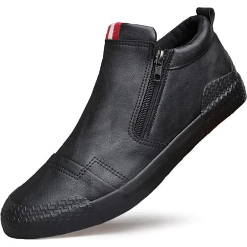 Autumn Winter Tide Shoes Mens High Korean Version Of The Trend Shoes Plus Velvet Cotton Shoes Mens Martin Boots