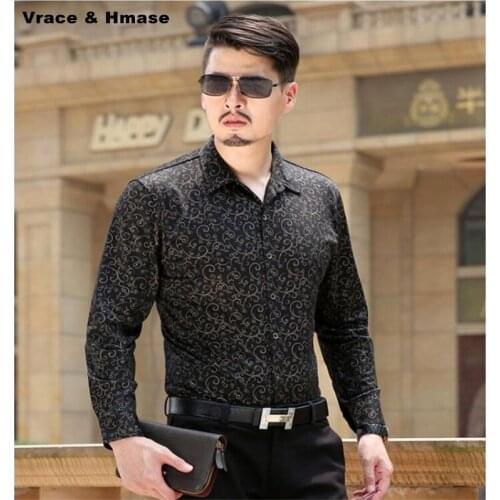 Factory direct sales bussiness casual fashion printing long sleeve shirt New arrival Spring high-quality cotton men shirt M-XXXL
