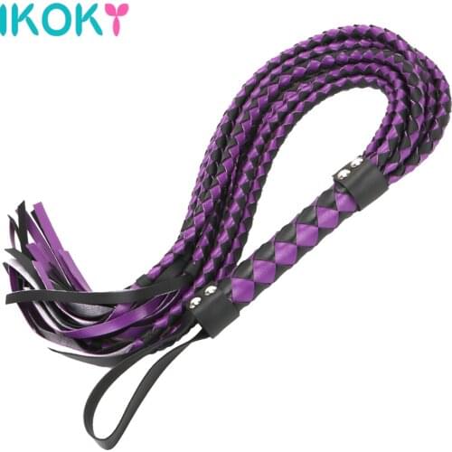 IKOKY Leather Whip Sexy Paddle Leather Spanking Fetish Flogger Role Cosplay Sex Toys For Couples Adult Games Flirting Products