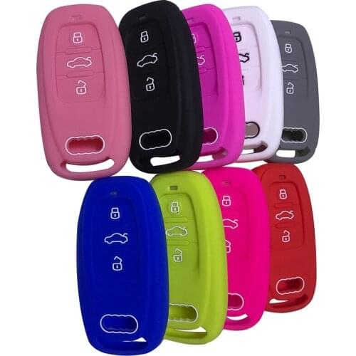 Silica Gel Key Cover Fob Case Shell for Audi A1 A3 A4 A5 A6 A7 A8 B6 B7 B8 Q3 Q5 Q7 R8 S5 S6 S7 S8 SQ5 RS5 TT Key Cover Case