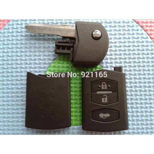 1Pcs Of New Replacement Key Case For Mazda 2 3 5 6 RX8 MX5 3 Buttons Flip Folding Remote Shell Blank Uncut Blade No Logo Parts