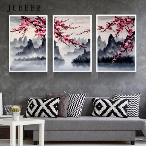 Modern Flower Wall Pictures for Living Room Plum Blossom Canvas Printings Unframed Poster Wall Art Canvas Painting Wall Art
