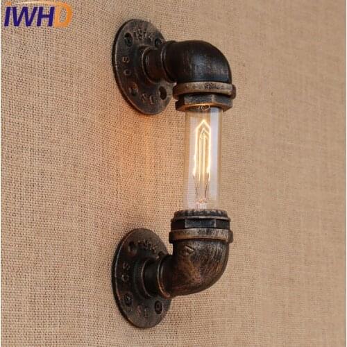 Loft Style Water Pipe Lamp Industrial Edison Wall Sconce Antique Iron Vintage Wall Light Fixtures Home Decor Lighting Luminaire