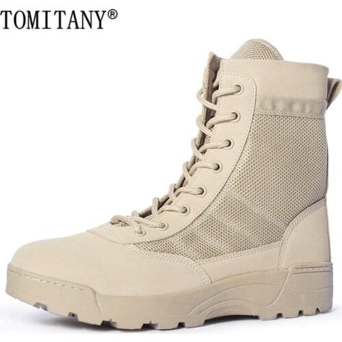Tactical Military Boots for Men Combat Boots Mesh Breathable Army Training Outdoor Men Boots Hiking Shoes Mens Safety Shoes