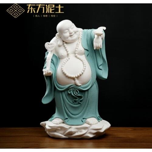 Smiling Buddha maitreya furnishing articles furnishing articles sitting room rich ancient frame housewarming gift