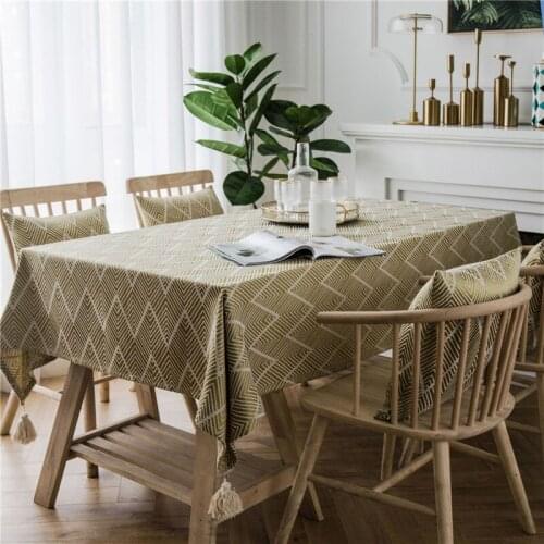 Waterproof Wave Triangle Jacquard Tablecloth Modern Minimalist Table Cloth Home Dining Wedding Towel Rectangle Tables Cover