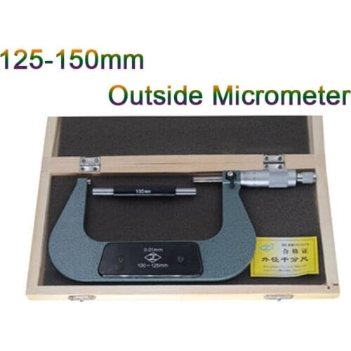 High Quality 125-150mm Outside Micrometer Screw Gauge Metric Outernal Micrometers Carbide Measuring Tools
