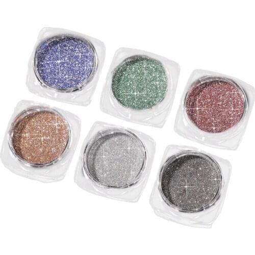 1Set/6Pcs Nail Glitter Powder Sparkling Nail Dust Powder Nail Crystal Diamond Powder Nail Art Decoration