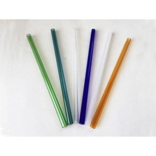 100pcs Reusable Wedding Birthday Party Strait Colors Glass Drinking Straws Thick Straws lin2946
