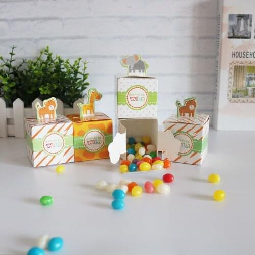 20pcs Baby Shower Candy Box Cardboard Box Packaging Jungle Party Cake Box kids Birthday Parties Decorations