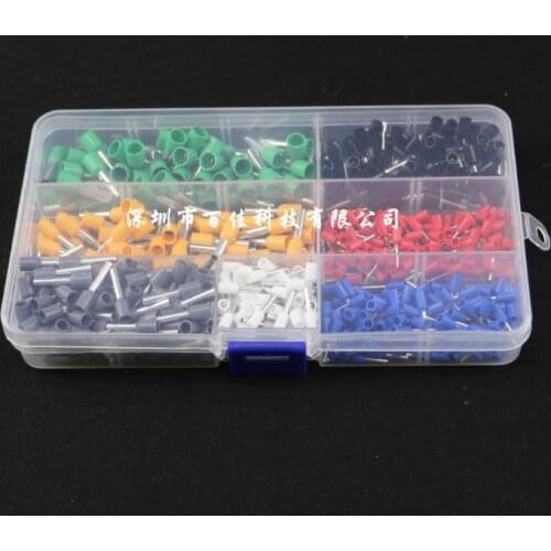 600pcs copper wire connector insulated wire terminal pin tube type terminal 22-10awg kit