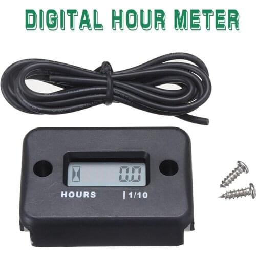 1pc Digital Hour Meter Gauge Fit For Gas Engine Motor Boat ATV Snowmobile Waterproof Motorcycle Working Gauge Tools Random Color