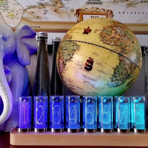 Nixie Tube Digital Clock 8 -Bit LED Digital Full Color RGB Night Light Bar Creative Retro Desk Decoration Gift