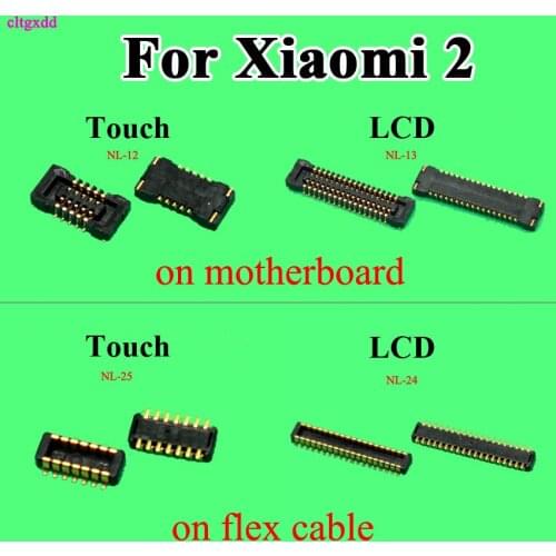Cltgxdd 2PCS FPC FFC Connector socket for Xiaomi Mi2 2 Touch & LCD Display Screen on motherboard mainboard flex cable