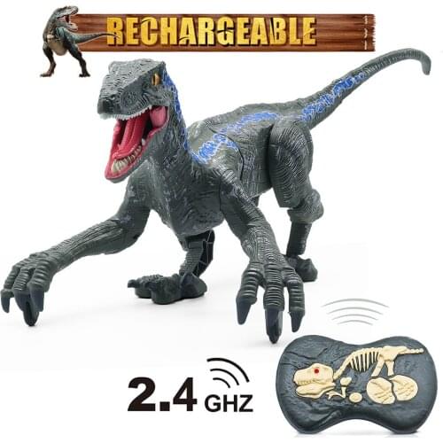 Kid RC Dinosaur Toys For Boys Intelligent Raptor Remote Control Jurassic Dinosaur Electric Walking Animals Toys Children Gift