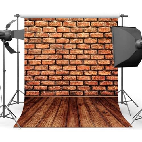 Mehofoto Red Brick Wall Photo Booth Backdrop Wood Floor Background for Photography Newborn F-1566