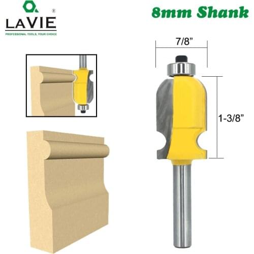 LAVIE 1pc 8MM Shank Architectural Molding Line Router Bit Woodworking Milling Cutter for Wood Bit Face Mill Wood 02080