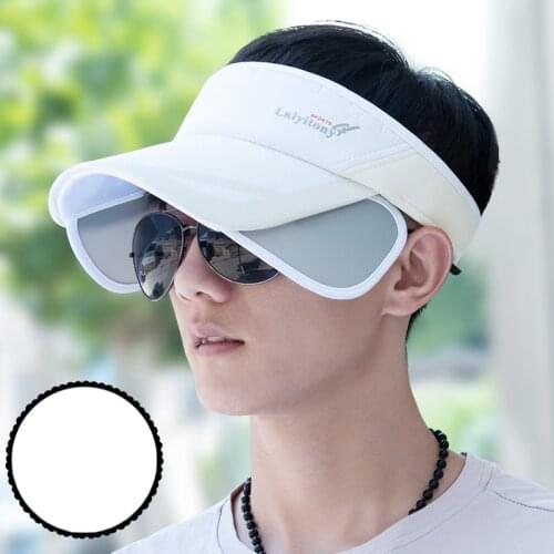 GBCNYIER Empty Hat Long Brim Summer Male Outdoor Sport Cap UV Protection Telescopic Goggles