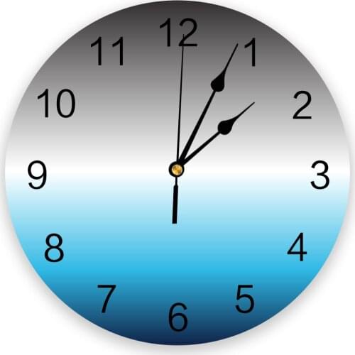 Gradient Gray Blue Creative Wall Clock For Home Office Decoration Living Room Bedroom Kids Room Hanging Watch