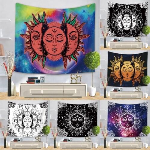 Greek Mythology Sun Moon Tapestry Bohemian Background Cloth Beach Towel Tapestry Home Decoration Fabric Painting Custom