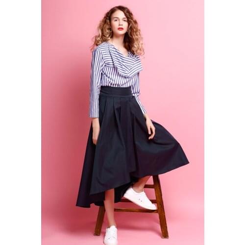 Customize Satin hi low Black Long Party Skirts Womens Ladies Prom Skirt Sexy Slim Fit Asymmetrical big umbrella skirt