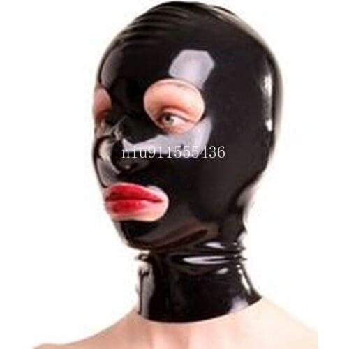 Handmade Latex Hoods Mask with Open Big Eyes Cosplay Latex Mask Custom Made