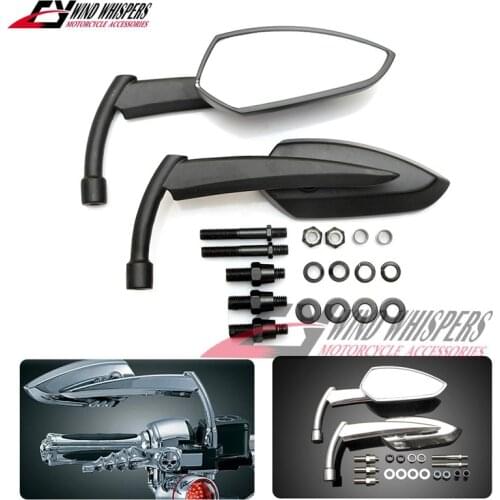 Cruiser Motorcycle Modified metal sickle rear view mirrors For Harley Sportster XL 883 1200 Fat boy V-Road Softail Dyna Touring