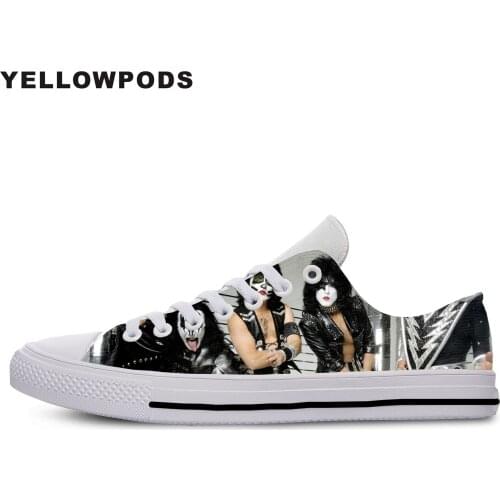 New Canvas Men Casual Shoes Kiss Band Hot Fashion For Men/women High Quality 3D Printing Kiss Band Off White Shoes Man