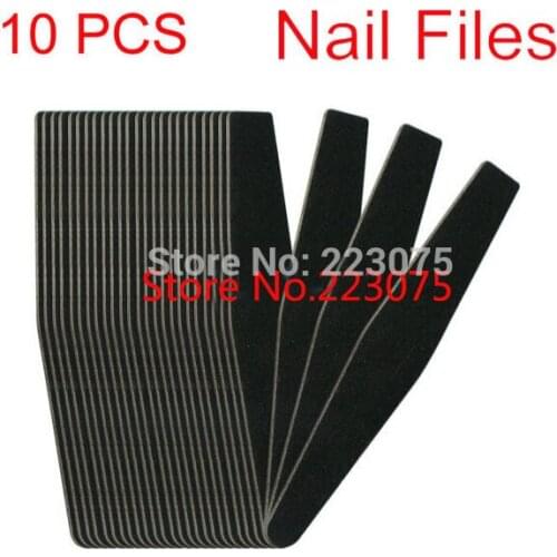 Nail Art Tip 100/180 Black Trapezoidal Shape File Sanding Set for Nail Art Tips Buffer Buffing Manicure Tool DIY 10 pcs /lot