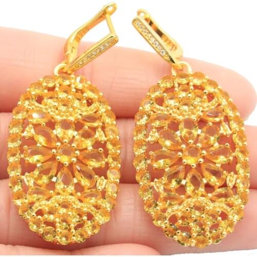 40x20mm New Statement Jewelry Long Created Red Blood Ruby Bright Zircon Womans Silver Earrings