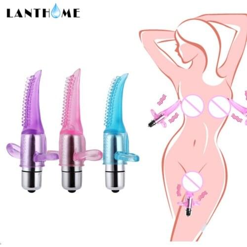 Oral Clitoris Tongue Vibrator Stimulator Soft Cunnilingus Licking Clit Tickler Adult Sex Toys for Female Nipple Oral Randomly