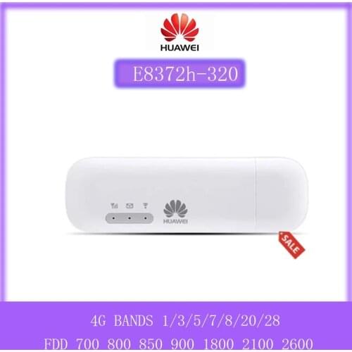 Huawei Unlock E8372h-320 150Mbps USB WiFi 4G Modem plus 2pcs antenna and usb adapter
