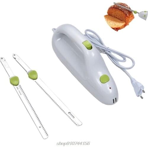 EU/CN Plug Handheld Electric Serrated Bread Knife Stainless Steel Carving Knife for Home Kitchen Cutting Cold N04 20 Dropship