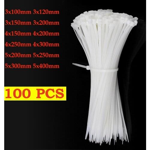 Self-locking plastic nylon tie 100 PCS 3*100 fastening ring 3X200 cable tie zip wraps strap nylon cable tie 5x300