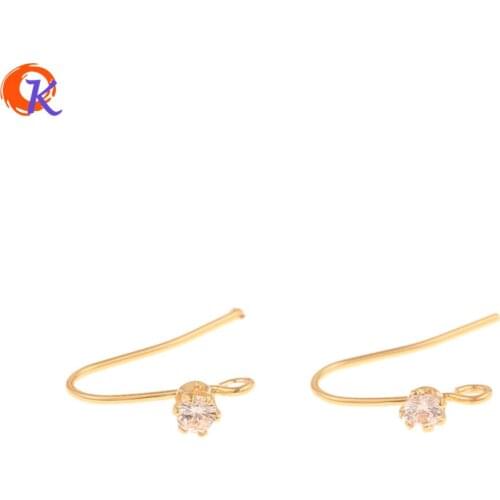 Cordial Design 20Pcs 4*15MM Jewelry Accessories/Hand Made/Earrings Hooks/Genuine Gold Plating/DIY Making/CZ Earrings Stud
