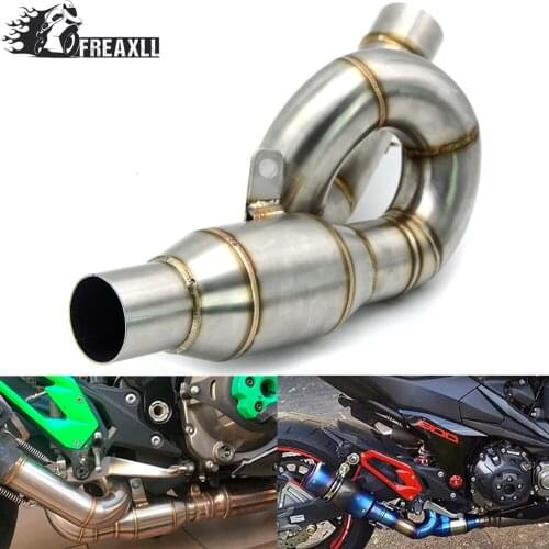 Motorcycle Connecting Mid Link Pipe Slip on Exhaust Exhaust Pipe Connector Adapter For Kawasaki Z800 2013 2014 2015 2016 2017