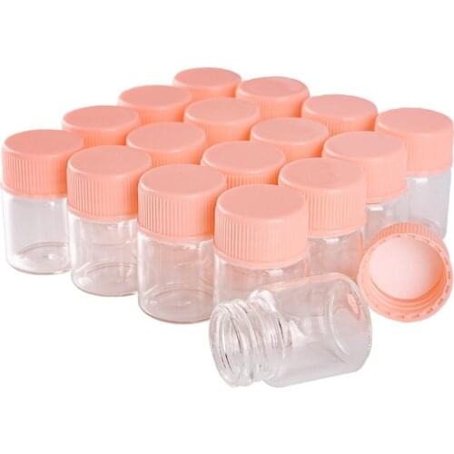 100 pieces 5ml 22*30mm Glass Bottles with Pink Plastic Caps Spice Jars Perfume Bottle Art Crafts