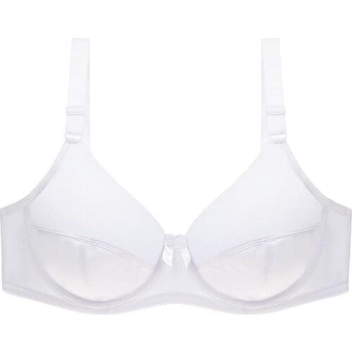 Thin Bra Women Big Unpadded Underwire Bras Everyday Sexy Lingerie Solid Simple Bow 36 38 40 42 44 46 48 C E Plus Size Underwear