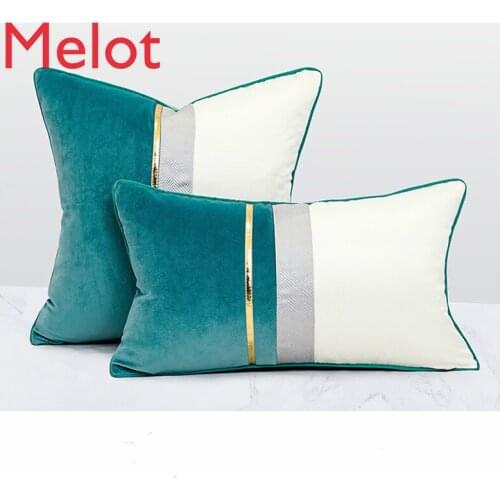 High-End Thickening Wool Square Cushion Pillow Soft Waist Support Printing Velvet Pillow Simple Decorative Cushion