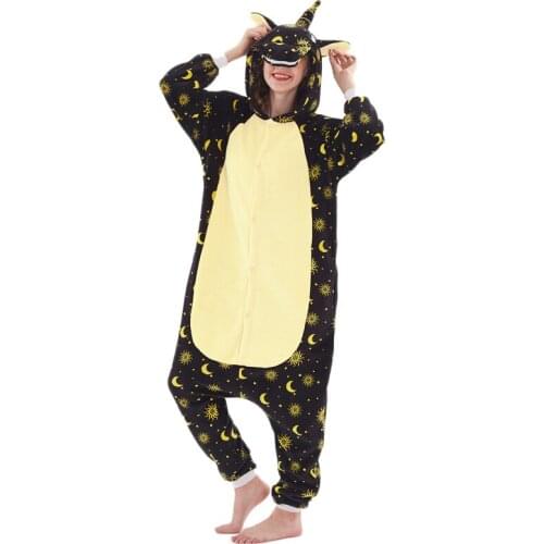 Galaxy Unicorn Women Pajama Suit kigurumis Pegasus Adult Night Sleepwear winter Warm Homewear onepiece Party Costume