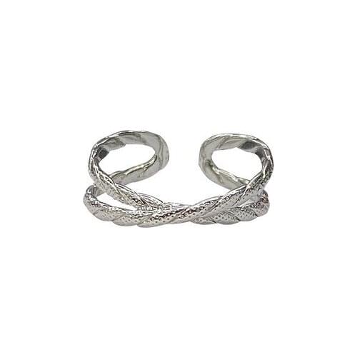 POTCET Womens Line Cross Hollow Openable Ring Geometry Fashion Retro Hip Hop Personality Party Jewelry