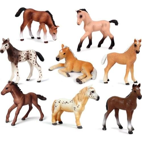 18 Style Simulation Horses Action Figures PVC Figure Collectible Toys Wild Animal Figure Figurines Kids Cognitive Toys