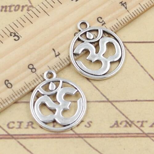 20pcs Charms Yoga Om 23x19mm Tibetan Silver Color Pendants Antique Jewelry Making DIY Handmade Craft