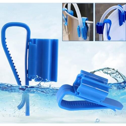 2pcs Multi-functional Hose Holder Blue Fish Tank Aquarium Filtration Bucket Mounting Clip for 8-16mm Water Pipe